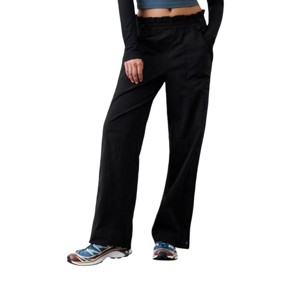 Athleta Trekkie High Rise Parachute Pant 14 Black Cargo Hiking Utility 533487
